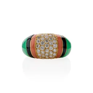 Van Cleef & Arpels Diamond, Chrysoprase and Coral Bomb?? Ring