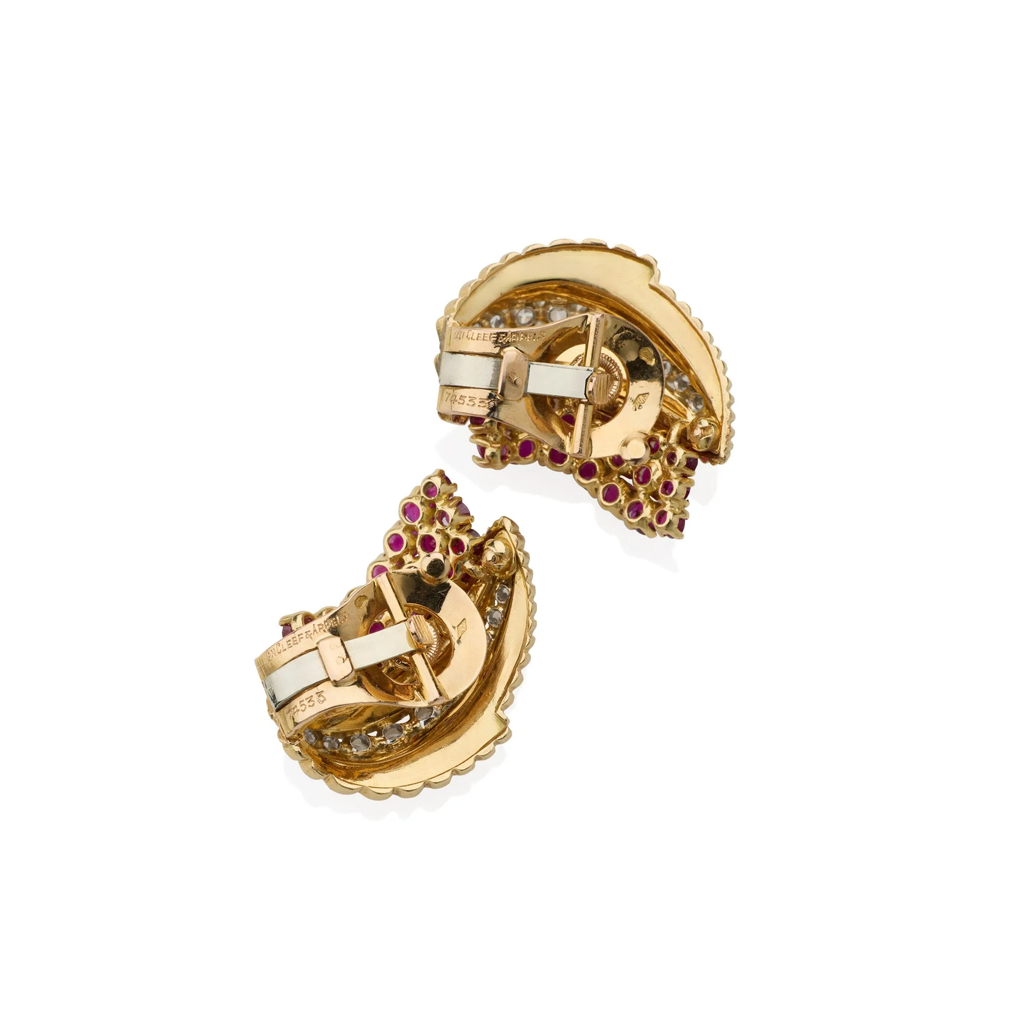 Van Cleef & Arpels Paris Mid-century Ruby and Diamond Earrings