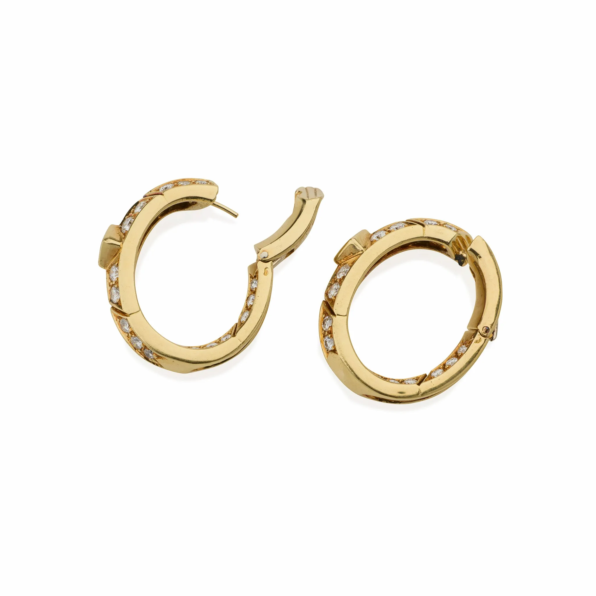 Van Cleef & Arpels Ruby and Diamond Hoop Earrings