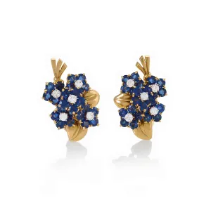 Van Cleef & Arpels Sapphire and Diamond Bouquet Earrings