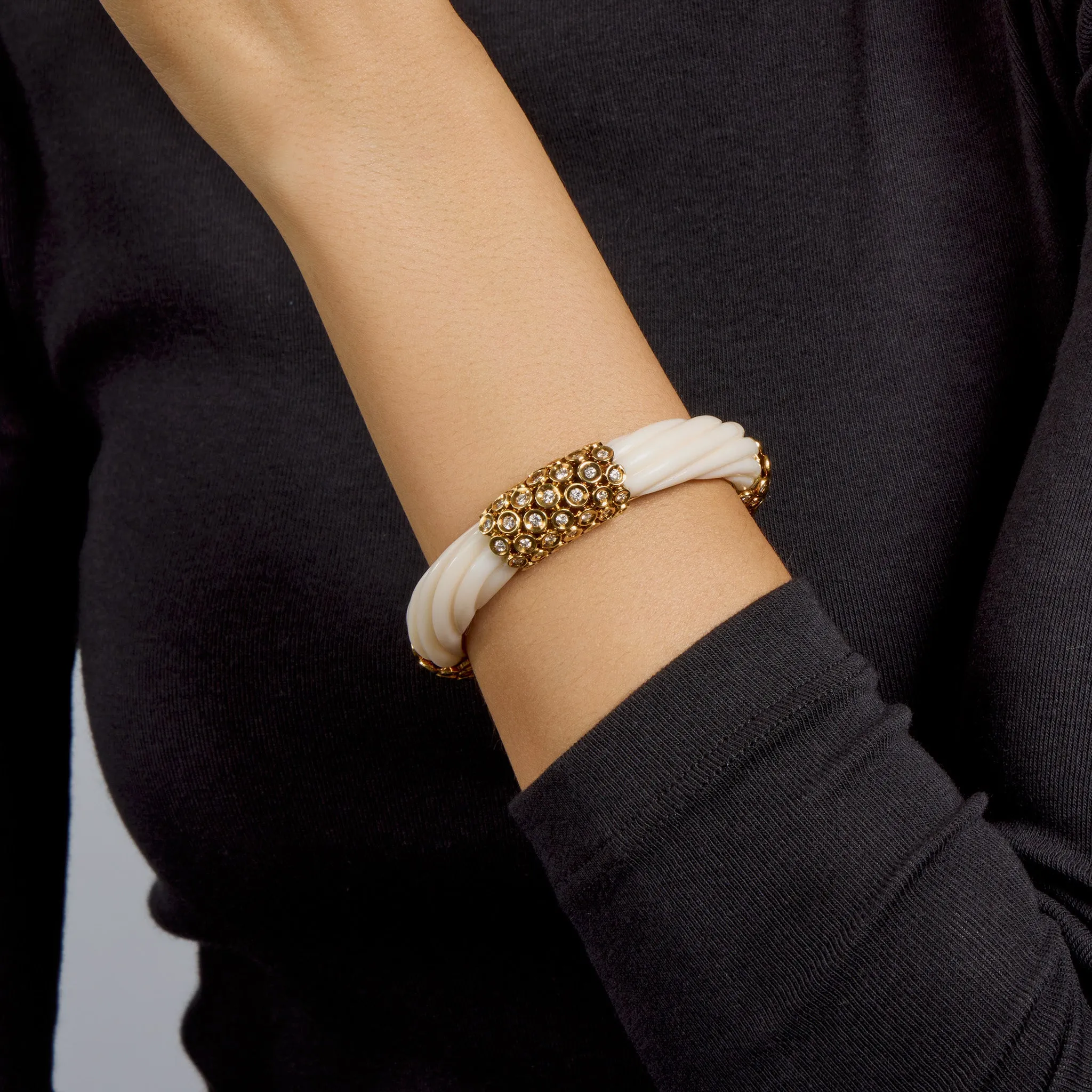 Van Cleef & Arpels White Coral and Diamond Bracelet