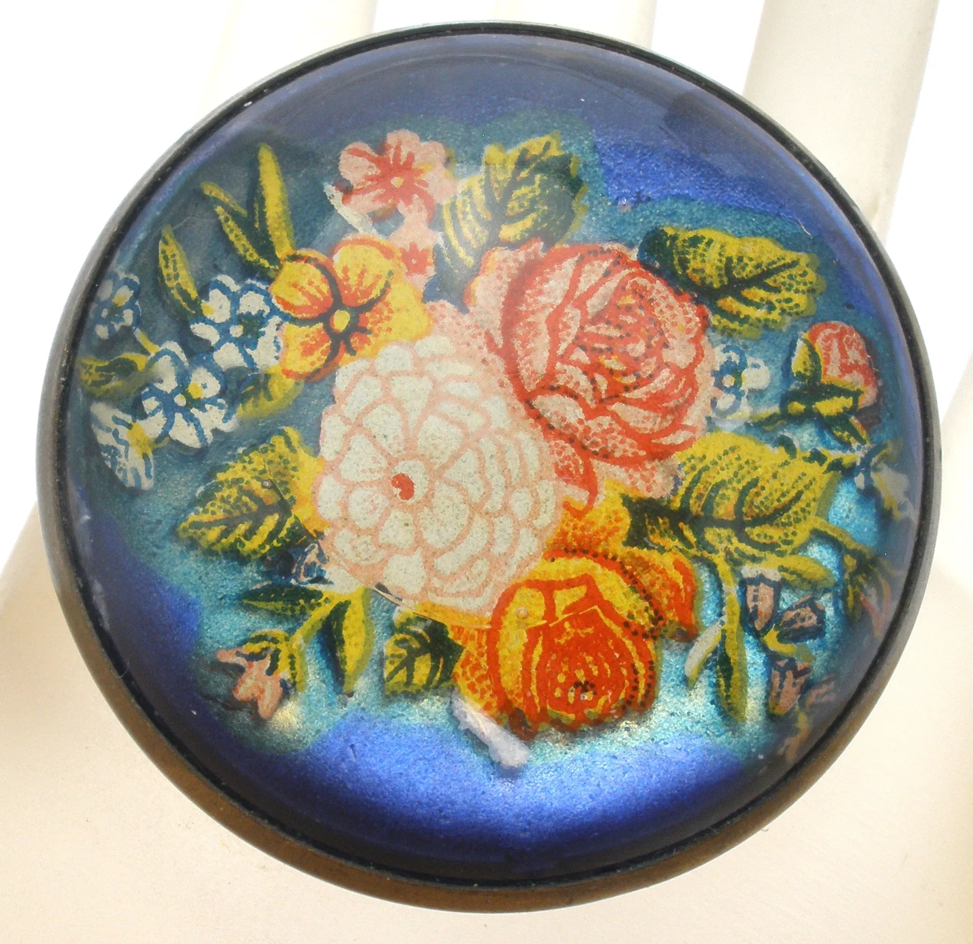 Victorian Bridle Rosette Brooch with Flowers