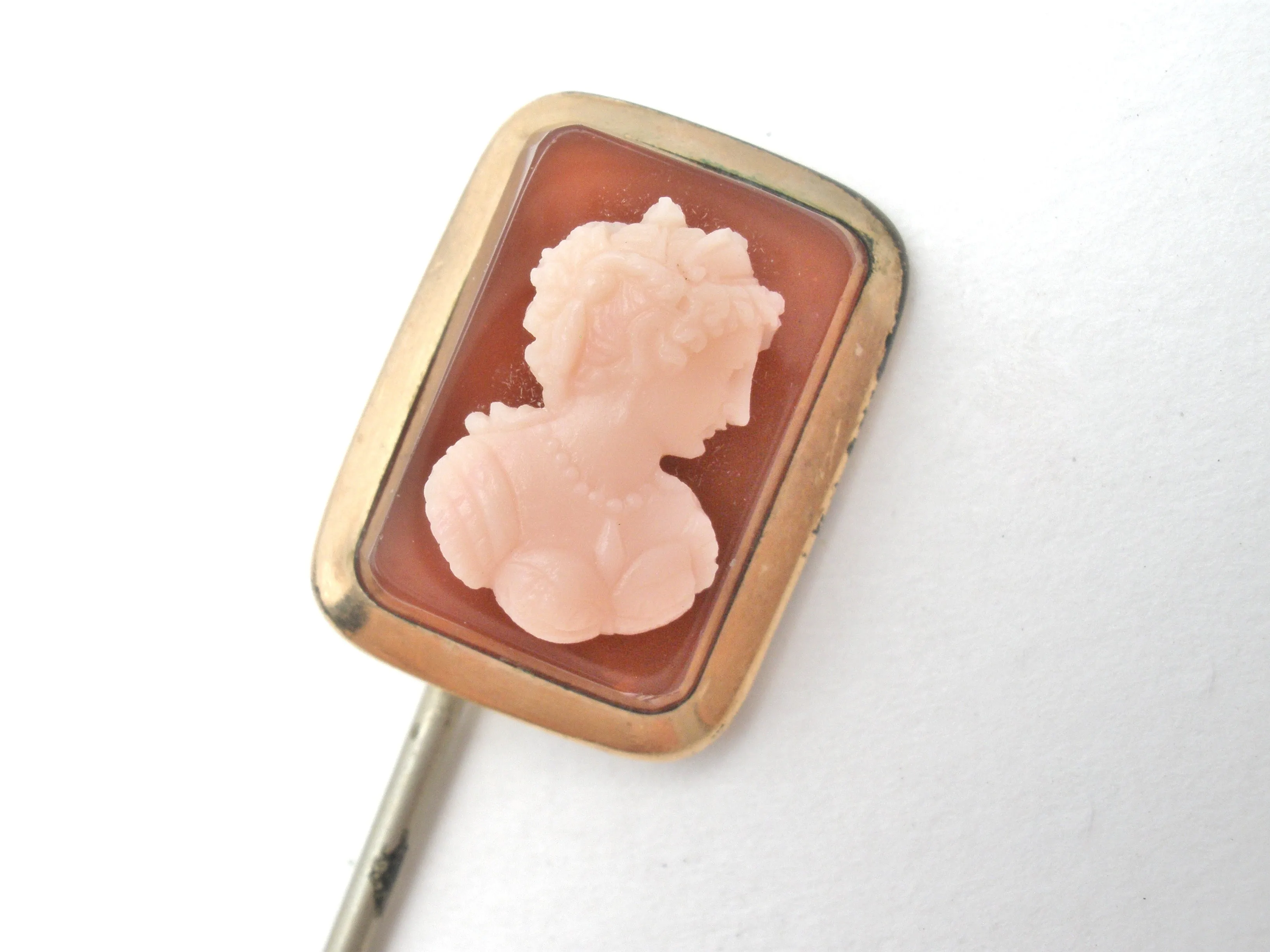 Victorian Hard Stone Cameo Stick Pin