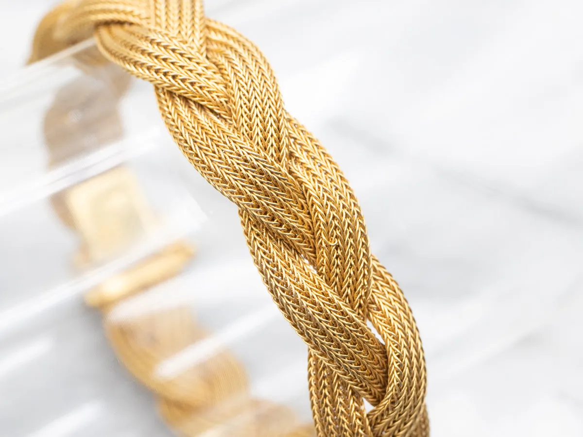 Vintage 18-Karat Gold Braided Link Bracelet