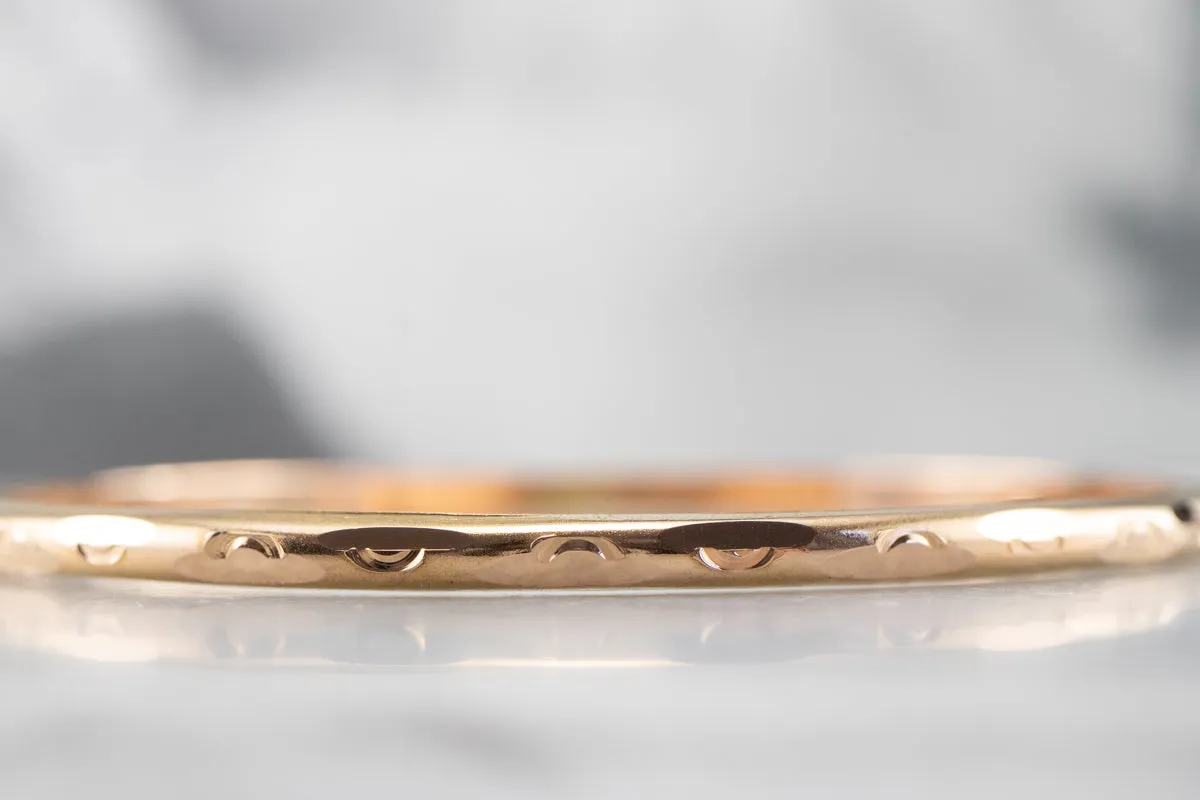 Vintage 22 Karat Gold Pattern Bangle Bracelet