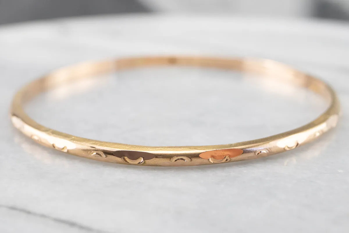 Vintage 22 Karat Gold Pattern Bangle Bracelet