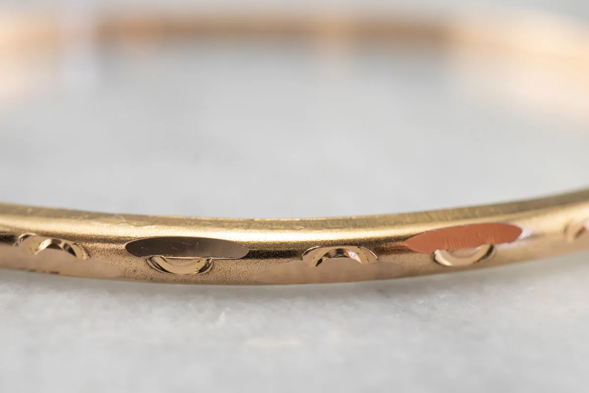 Vintage 22 Karat Gold Pattern Bangle Bracelet