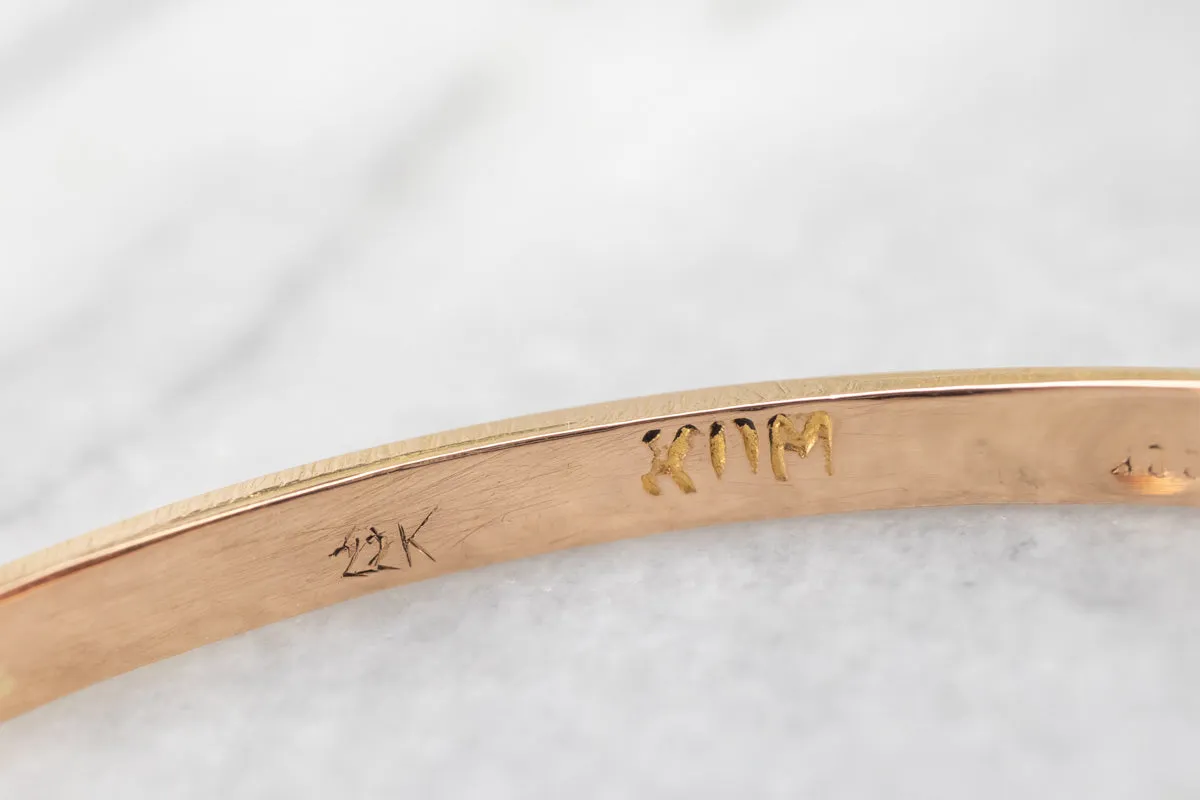 Vintage 22 Karat Gold Pattern Bangle Bracelet