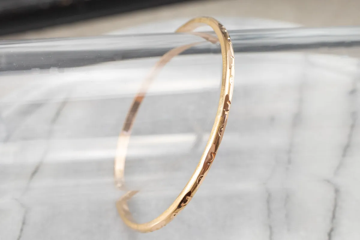 Vintage 22 Karat Gold Pattern Bangle Bracelet