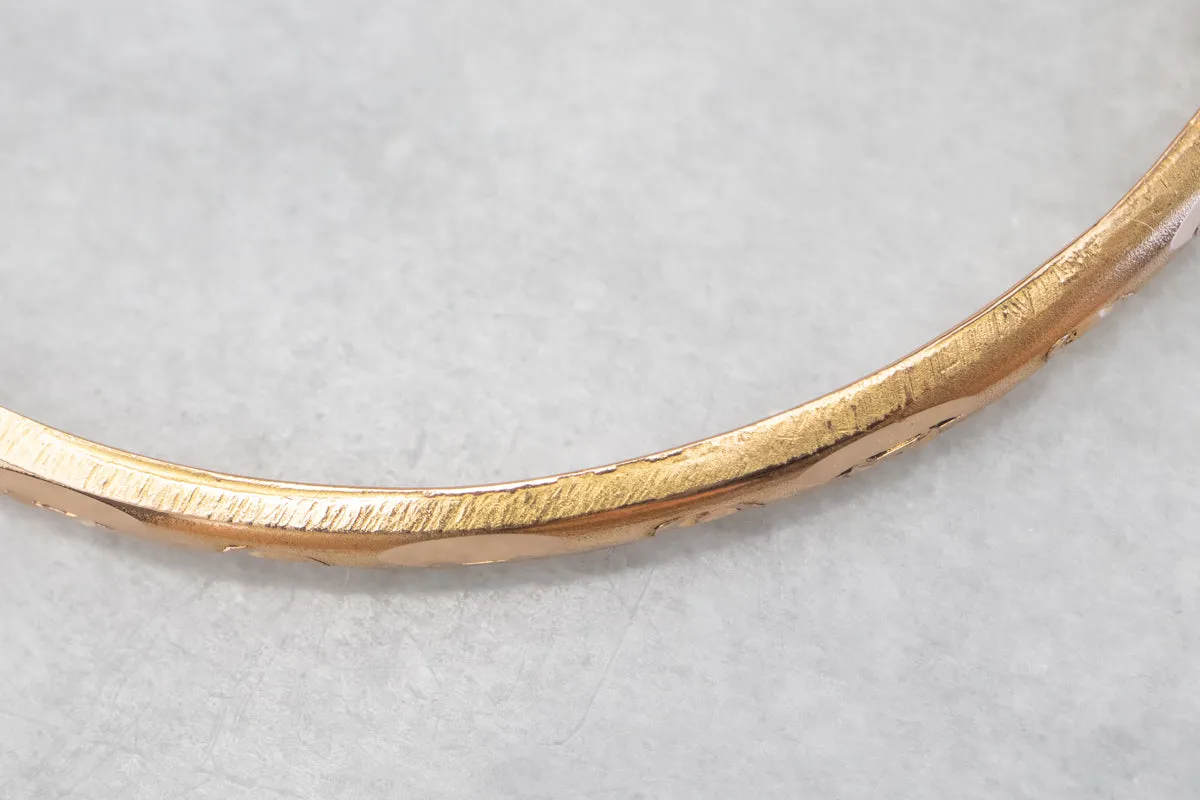 Vintage 22 Karat Gold Pattern Bangle Bracelet