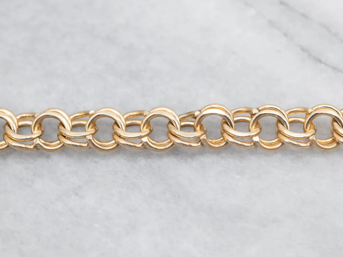 Vintage Double Link Charm Bracelet