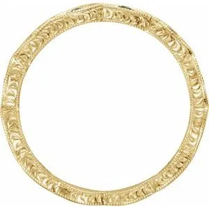 Vintage Inspired 14K Gold 1.55 mm Emerald Anniversary or Wedding Band