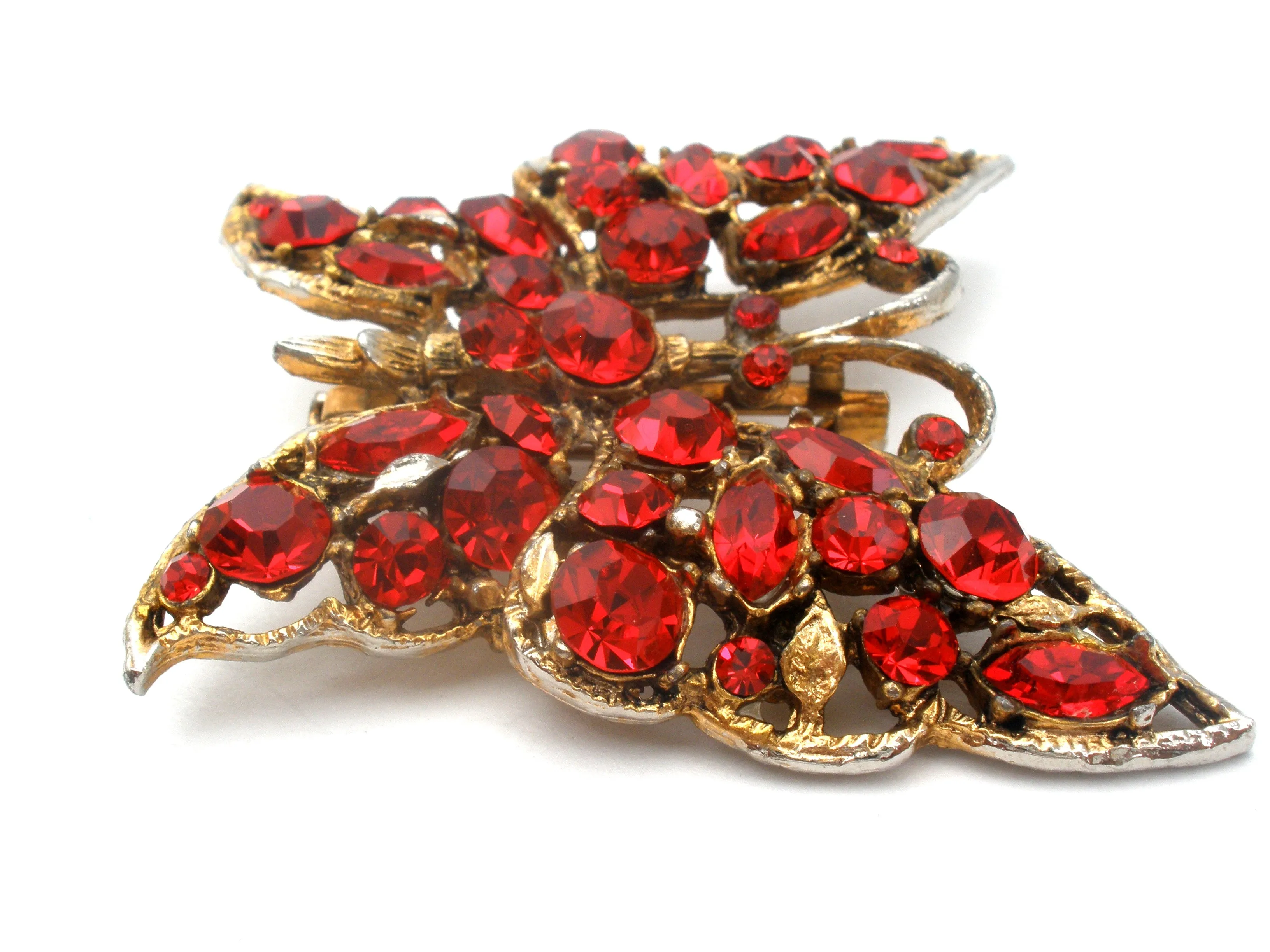 Vintage Red Butterfly Brooch Pin