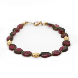 Watermelon Tourmaline Slice Bracelet
