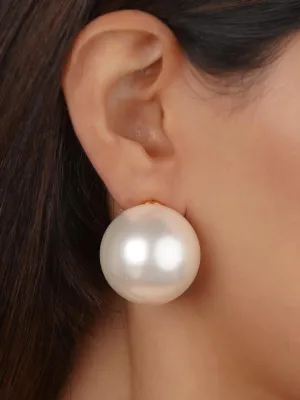 White Color Gold Plated Earrings - CSTEAR226