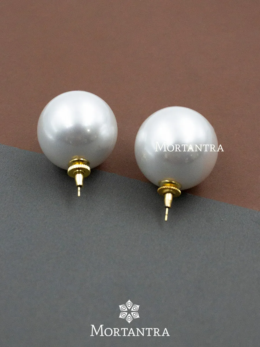 White Color Gold Plated Earrings - CSTEAR226