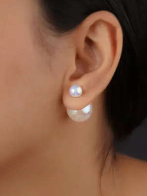 White Color Gold Plated Earrings - CSTEAR229