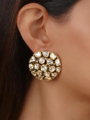 White Color Gold Plated Faux Diamond Earrings - CZEAR325