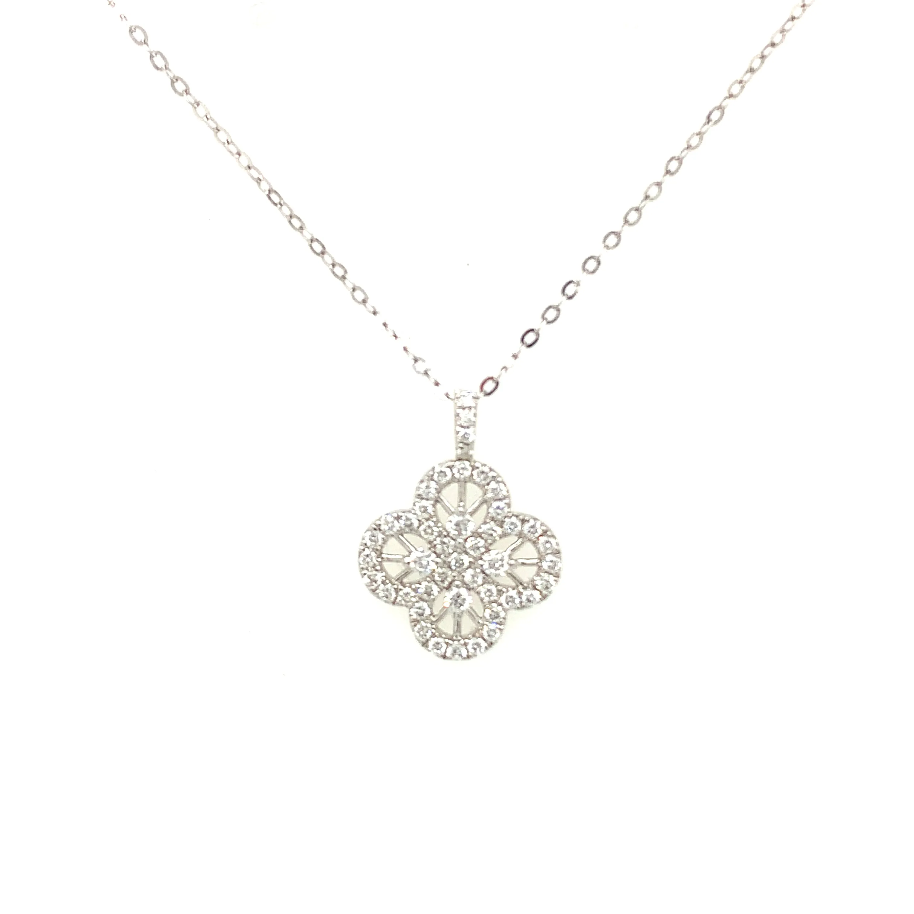 White Gold Diamond Clover Pendant