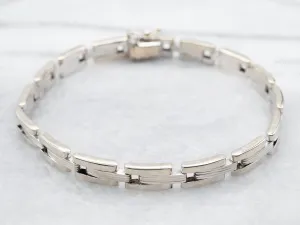 White Gold Large Link Bracelet