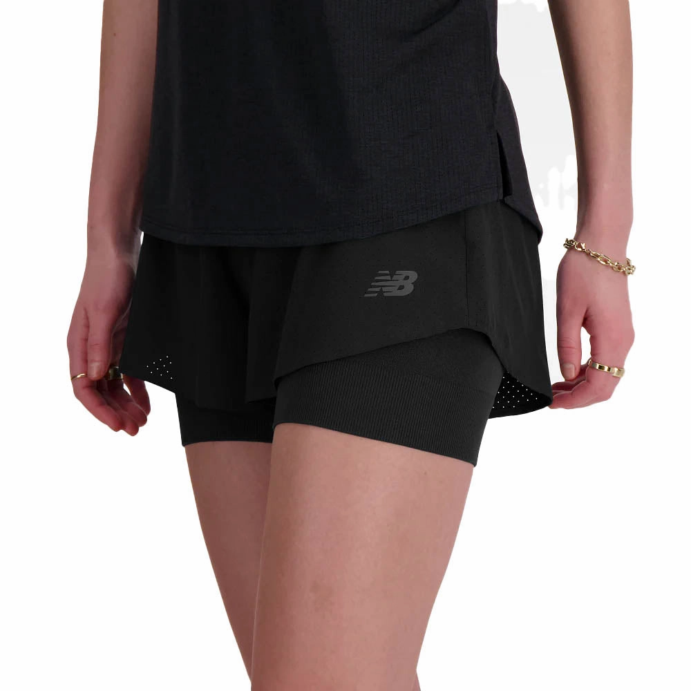 Women's New Balance RC Seamless 2 In 1 Short 3 Inch Tape Blu-rays