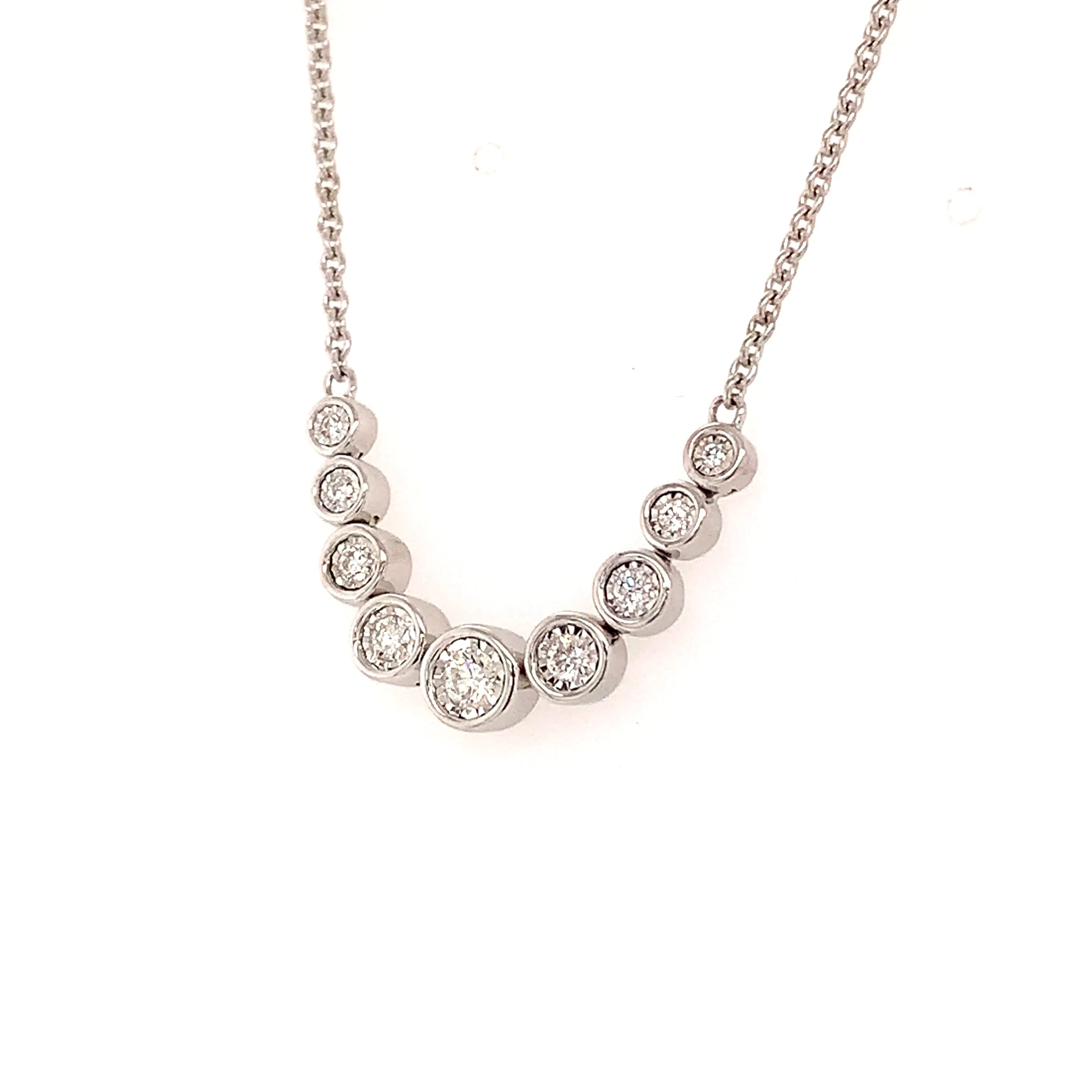 Women's White Gold Bezel Set Diamond Necklace