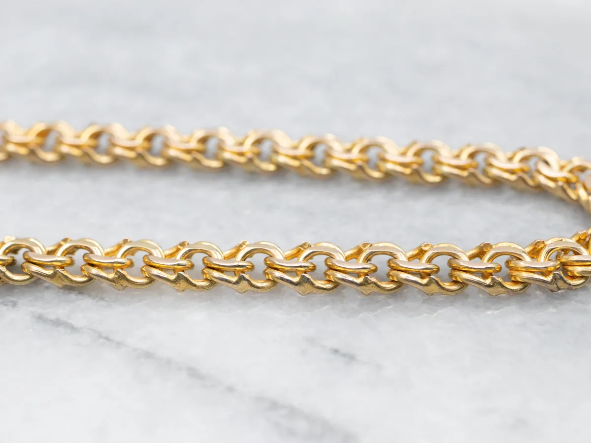 Yellow Gold Charm Bracelet with Lobster Clasp